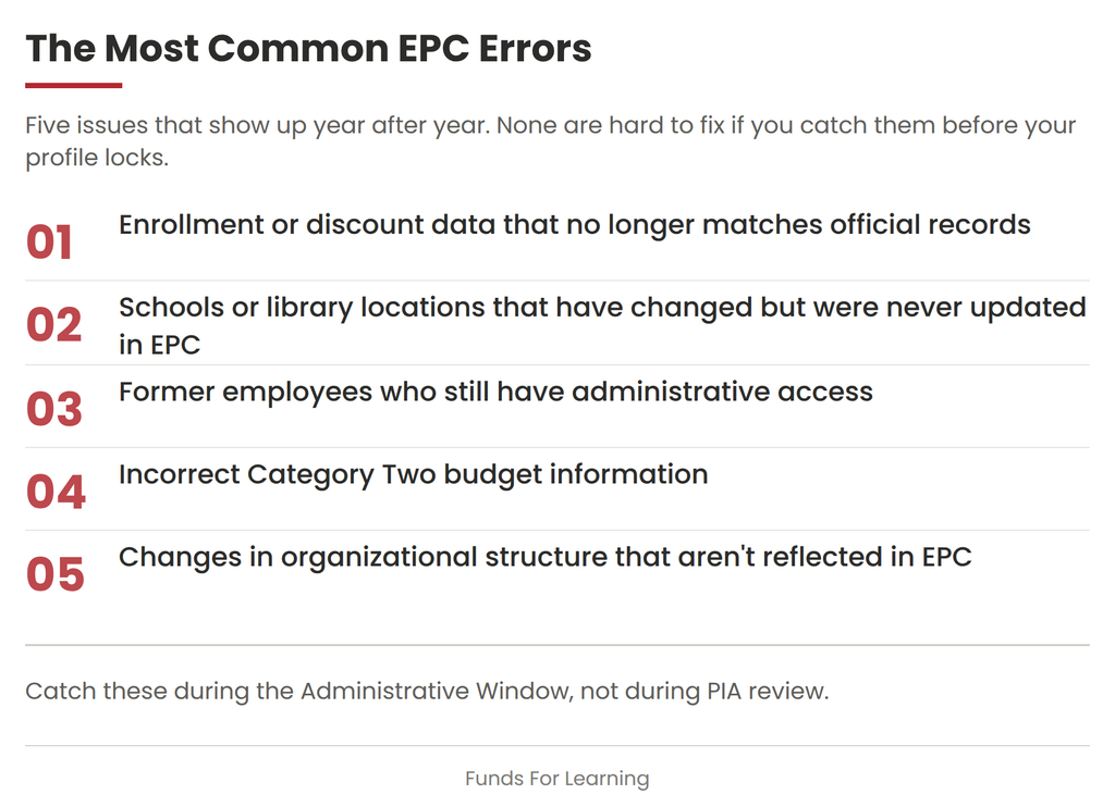 most common EPC errors most common epc errors list